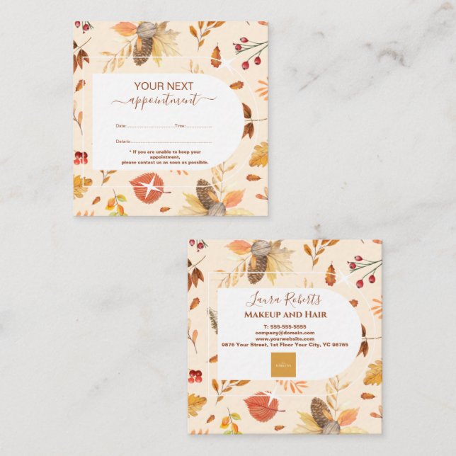 Horário Cartão de Compromisso do Proprietário de Pequenas  (Frente/Verso)