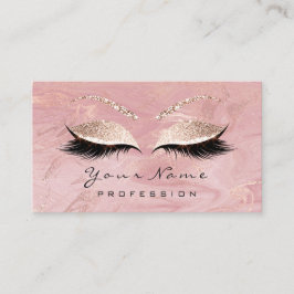 Horário Cartão de Compromisso Makeup Pink Lashes Marble