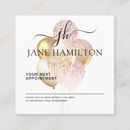 Horário Cartão de Compromisso Monograma de Balões de Leitu