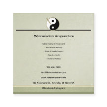 Cartão de consulta de acupuntura do Elemento Madei