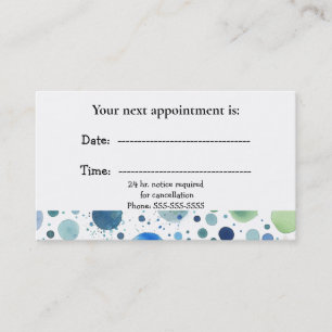 Horário Cartão de Consulta Médica Pontos de Aquarela