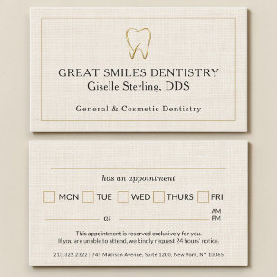 Horário Cartão de Consulta Odontológica Dente de Ouro em L