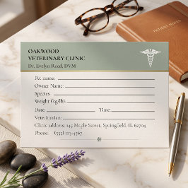 Horário Cartão de Consulta Veterinária Clínica DVM Editáve