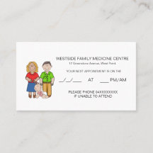 Cartão de Lembrete de Compromisso do Médico da Fam