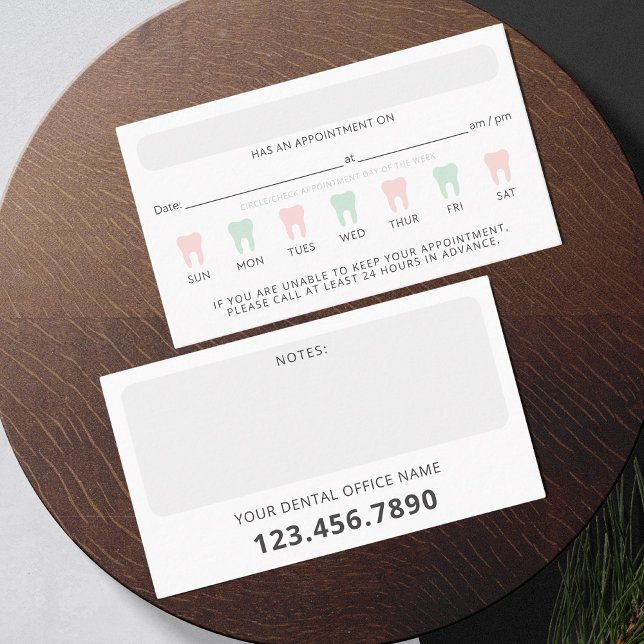 Horário Cartão de Nota de Compromisso Dental Moderno (Criador carregado)