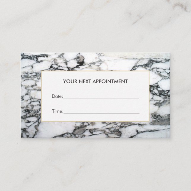 Horário Cartão de pontos Elegante Marble Salon e Spa (Frente)