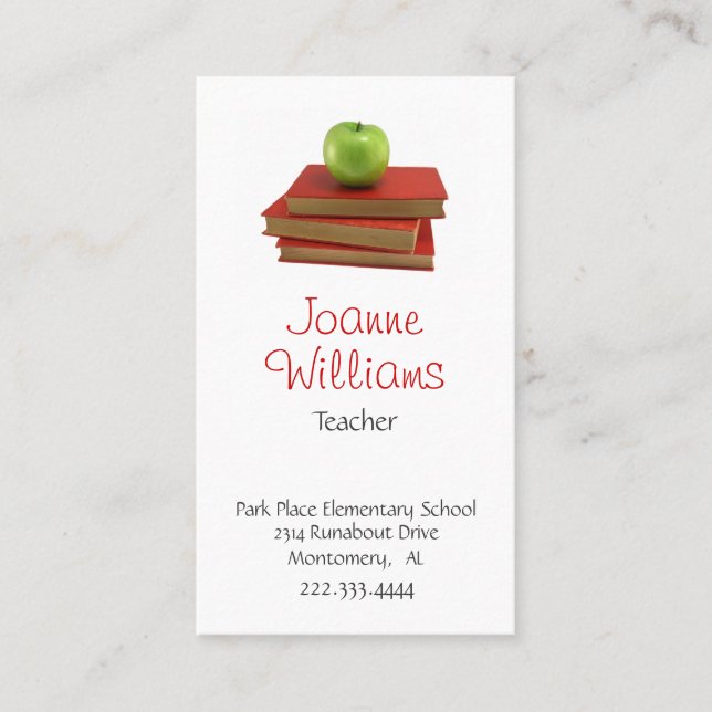 Horário Cartão de visita à moda do professor (Frente)