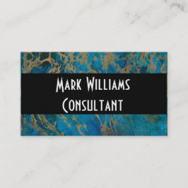 Horário Cartão de visita/Azul e mármore Dourado