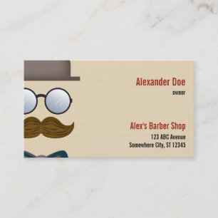 Horário Cartão de visita da barbearia do Moustache