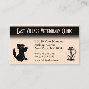 Horário Cartão de visita da Clínica Veterinária