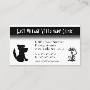 Horário Cartão de visita da Clínica Veterinária