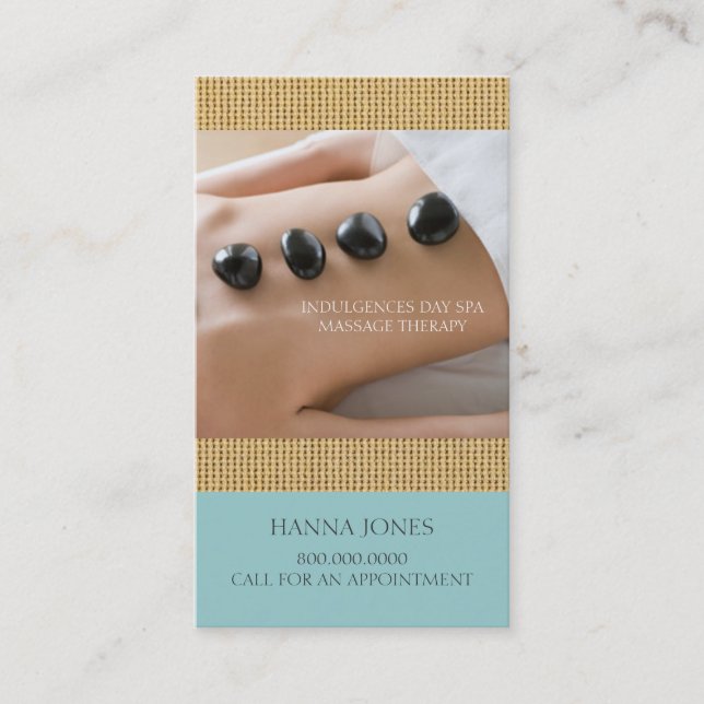 Horário Cartão de visita da terapia da massagem dos termas (Frente)