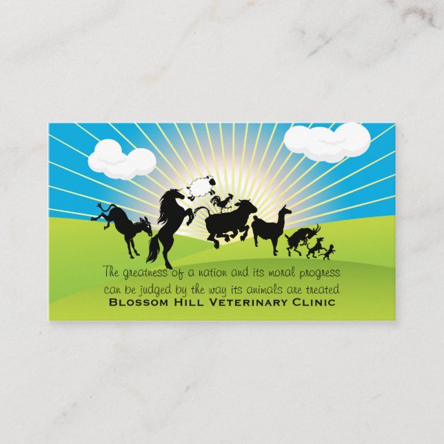 Horário Cartão de visita de Animais de Dança Veterinária (Frente)