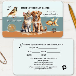 Horário Cartão de Visita de Clínica Veterinária de Animais