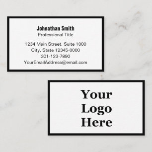 Horário Cartão de visita de logotipo preto e branco simple