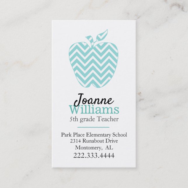 Horário Cartão de visita de Personalização de Professores  (Frente)