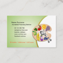 Horário Cartão de visita para a dietista & o nutricionista