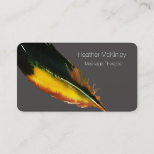 Horário Chic Elegant Feather Cartão de visita