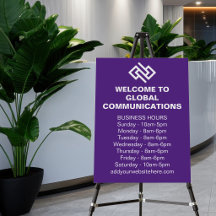 Horário Comercial da Empresa Roxa Loja Personaliza