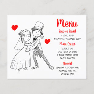 Horário da Noiva de Cartoon de Menu Vermelho