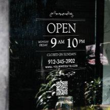 Horário de Abertura Transparente Código Qr Moderno