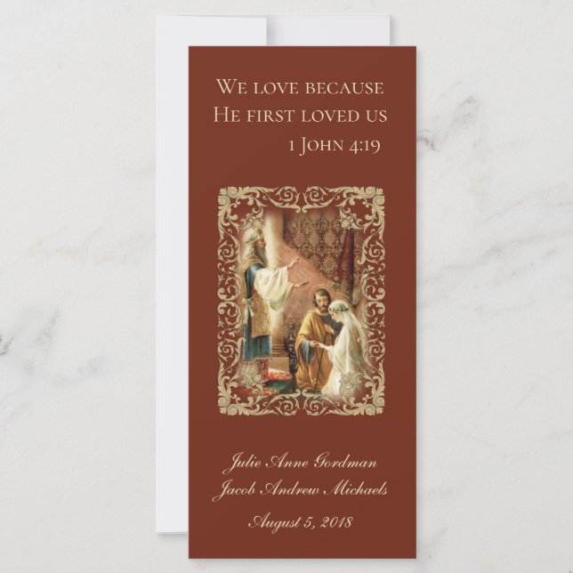 Horário de Noiva de Favor do Casamento Católico (Frente)