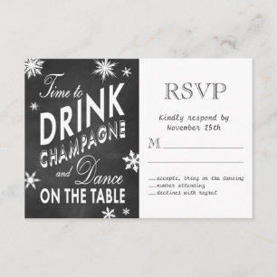 Horário de RSVP de inverno para beber champanhe