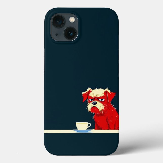 Horário do Café Cachorro Grumpy - Telefone Minimal (Verso)
