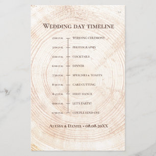 Horário do Dia de Casamento dos Anéis de Madeira n