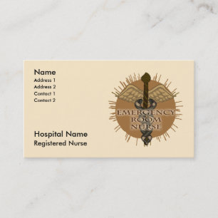 Horário ER Nurse Caduceus Cartão de visita