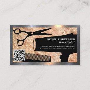 Horário Ferramentas para cabelo Madeira Cartão de nom
