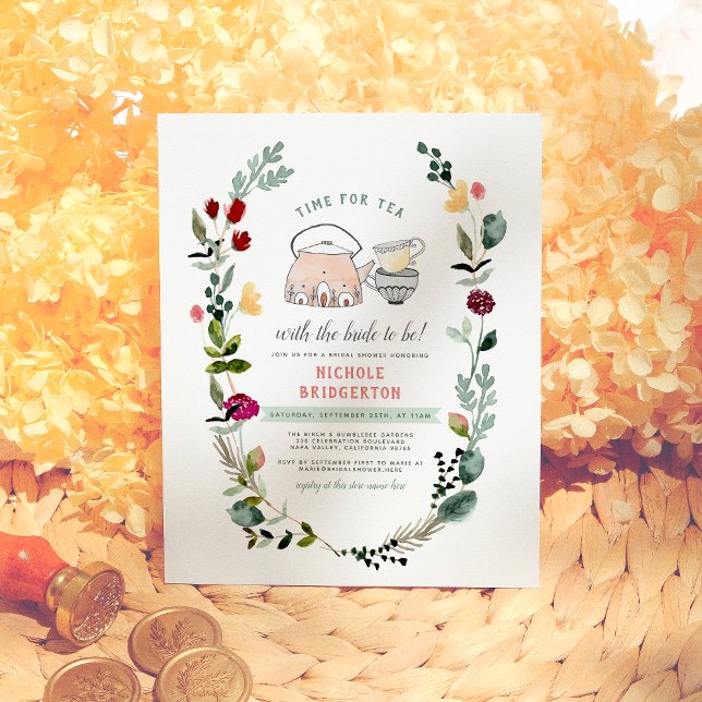 Horário Floral De Orçamento Para O Chá de panela T (Criador carregado)