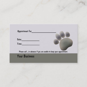 Horário Paw Tracks - Cartão de Compromisso do Veterinári