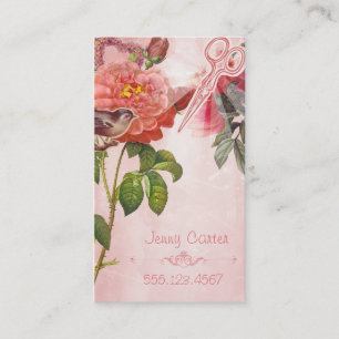 Horário Rosa floral do Grunge do cartão de visita do