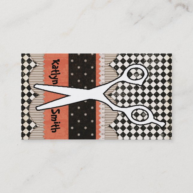 Horário Tesouras do cabelo, cabeleireiro, cartão de visita (Frente)