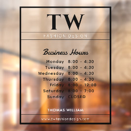 Horas de Funcionamento de Negócios de Moda Preto T