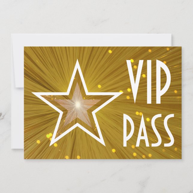Horizontal de convite de 'VIP PASS' da Estrela Dou (Frente)