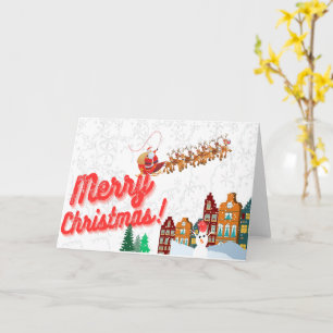Horizontal Dobrado - Papais noeis Cartões de Natal