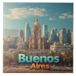 Horizonte de Buenos Aires Com Catedral Histórica