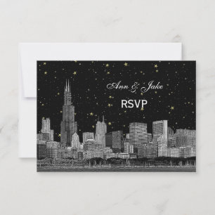 Horizonte de Chicago Gravado Estrela DIY BG RSVP #