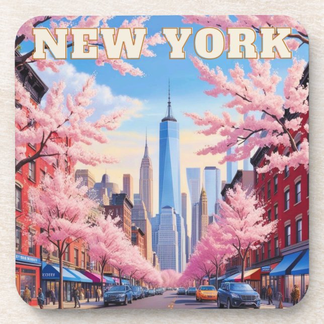 Horizonte de Nova York – Porta-copos de Cortiça –  (Frente)