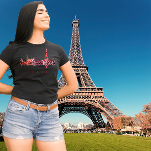 Horizonte de Paris França Romântico Rosa Camisa de