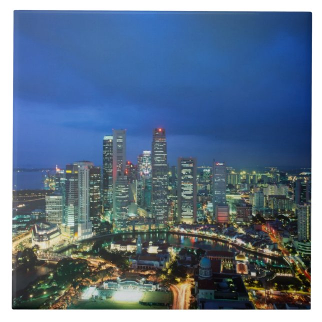 Horizonte de Singapura à noite, Singapura (Frente)
