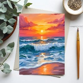 Horizonte Derretido | Carta de Aquarela do Pôr do