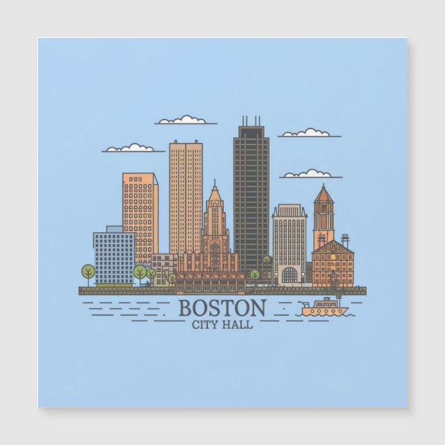 Horizonte urbano da cidade de Boston, horizonte de (Frente)