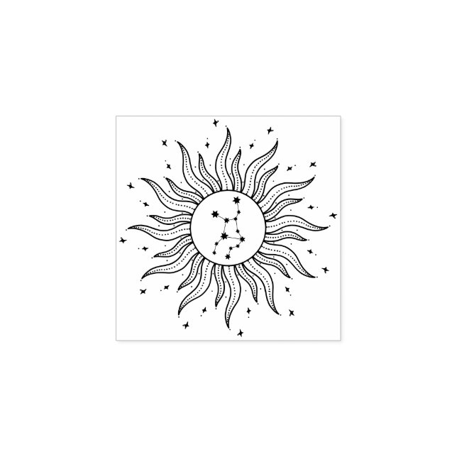 Horóscopo Solar Virgem Carimbo de Borracha (Impressão)