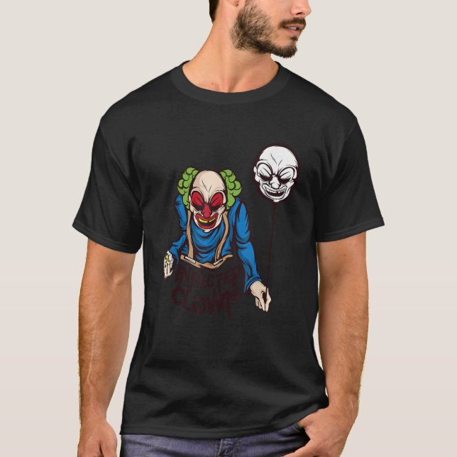 Horror Palhaço Assustador Camisa Balão Presente Ho (Frente)