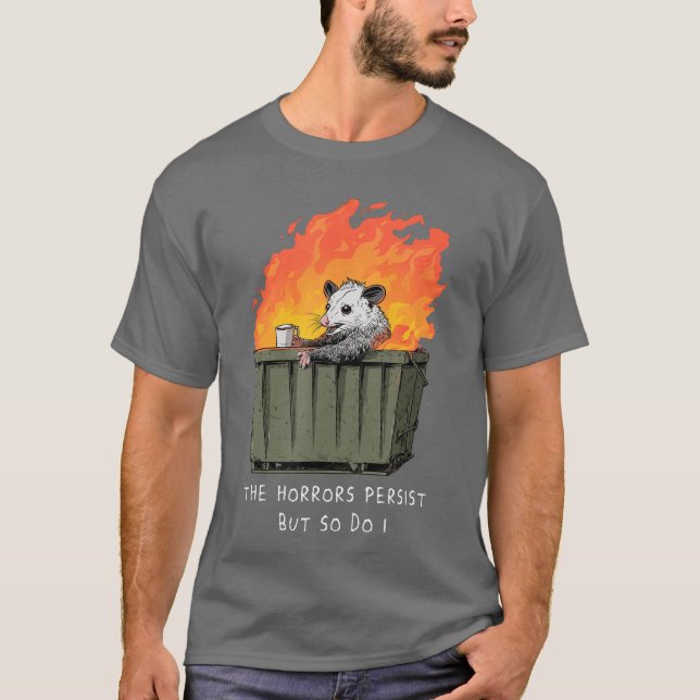 Horrores Persistem Eu Também Posso Camiseta Possum (Frente)
