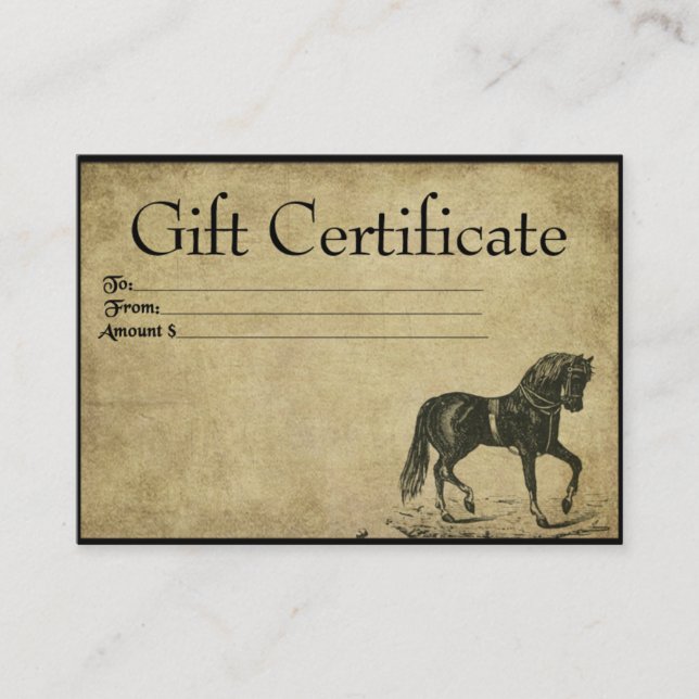 Horse de Partida - Cartões de Certificado de Prese (Frente)