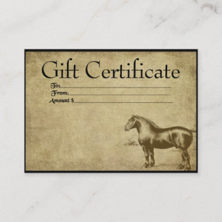 Horse de Trabalho Ol- Cartões de Certificado de Pr